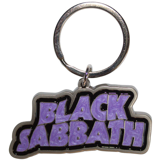Black Sabbath Wavy Logo Bordered Keychain