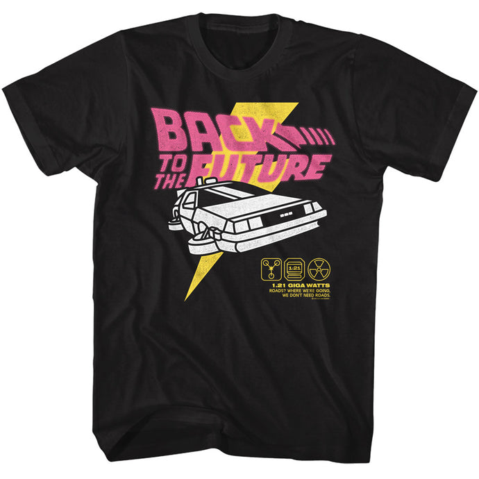 Back To The Future - Bright Graphic Black T-shirt