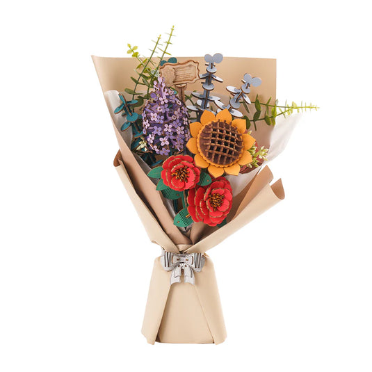 Robotime Rowood - DIY Wooden Flower Bouquet 3D Wooden Puzzle Figure