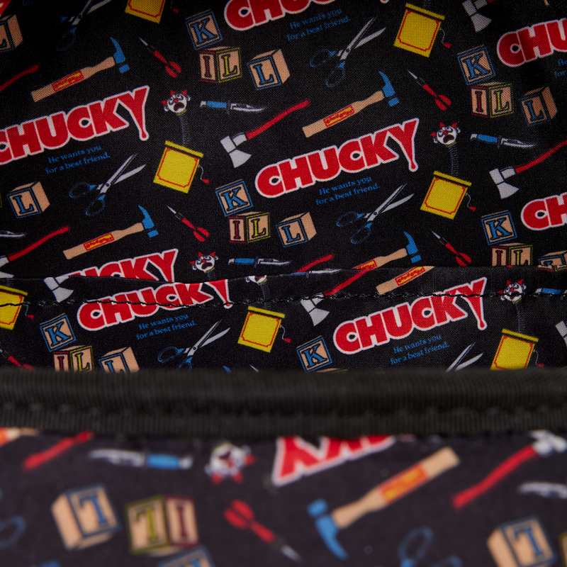 Chargez l&#39;image dans la visionneuse de la galerie, Loungefly Childs Play - Chucky Pop Up Clown Cosplay Mini Backpack
