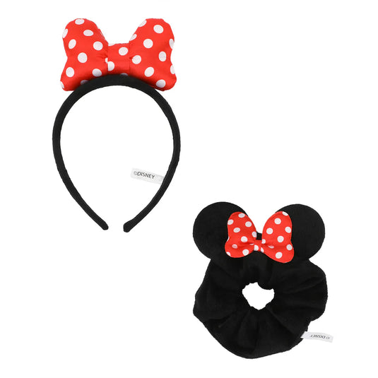 Disney: Mickey & Minnie Mouse - 2-Piece Plush Headband & Scrunchie Set