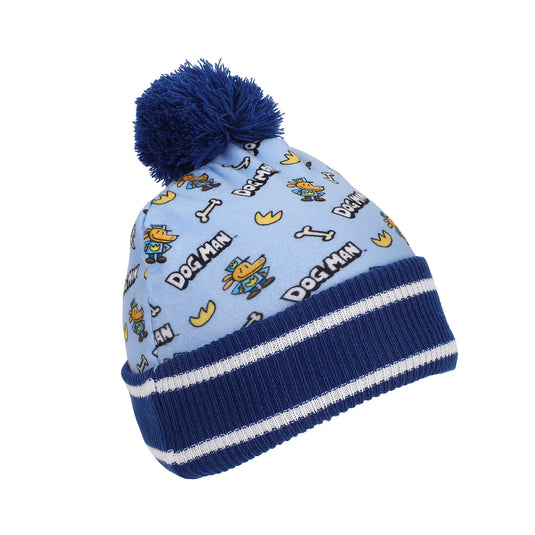 Bioworld Dog Man All-Over Character Print - Youth 2-Piece Knit Beanie & Gloves Set