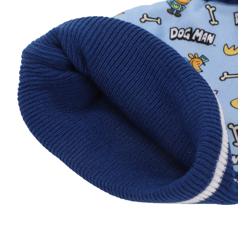 Cargue la imagen en el visor de la galería, Bioworld Dog Man All-Over Character Print - Youth 2-Piece Knit Beanie &amp; Gloves Set
