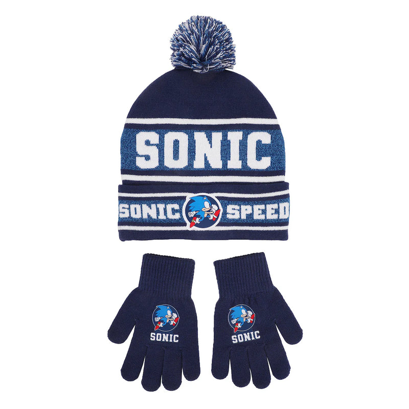 Load image into Gallery viewer, Sonic the Hedgehog - Sonic Speed Youth Beanie &amp; Gloves Combo

