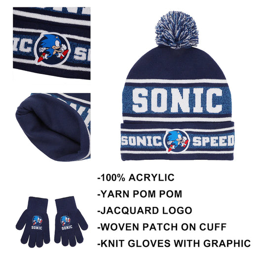 Sonic the Hedgehog - Sonic Speed Youth Beanie & Gloves Combo