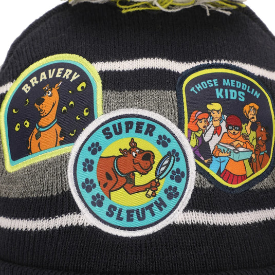 Bioworld Scooby-Doo Super Sleuth Badges Youth 2-Piece Knit Beanie & Gloves Set