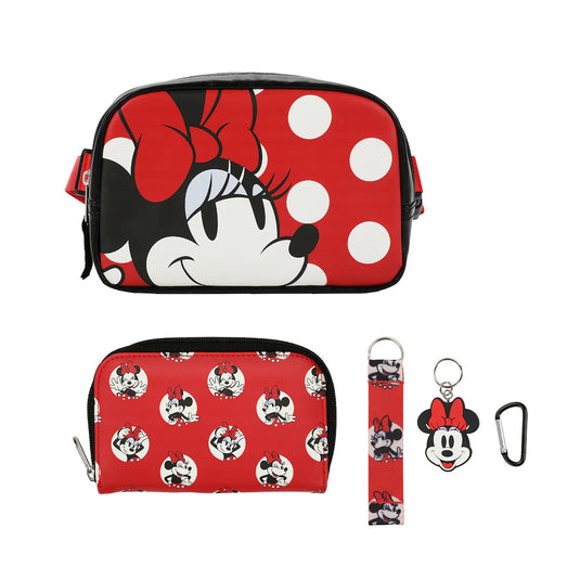 Disney: Mickey & Minnie Mouse - 4 Piece Belt/Bag/Wallet/Lanyard & Keychain Set