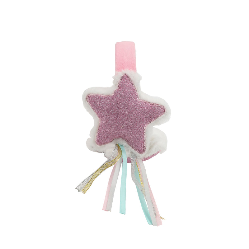 Chargez l'image dans la visionneuse de la galerie, Bioworld Sparkly Stars - 2-Piece Youth Pink Plush Ear Muffs &amp; Gloves Set
