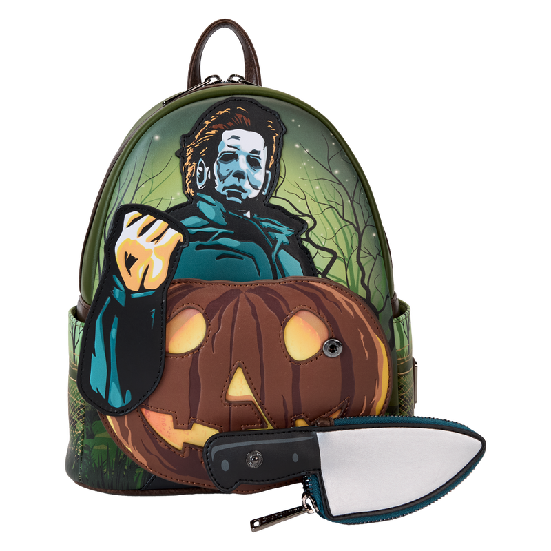 Halloween - Michael Myers Pumpkin Glow Mini Backpack Coin Bag