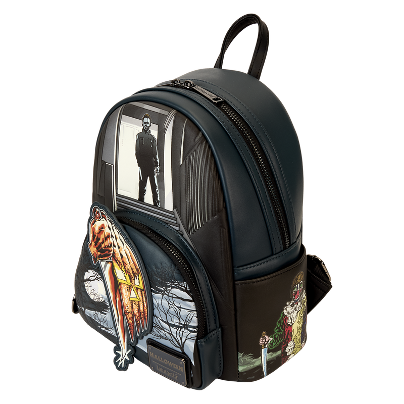 Cargue la imagen en el visor de la galería, Loungefly Halloween - Michael Myers Jack-O&#39;-Lantern Glow Mini Backpack
