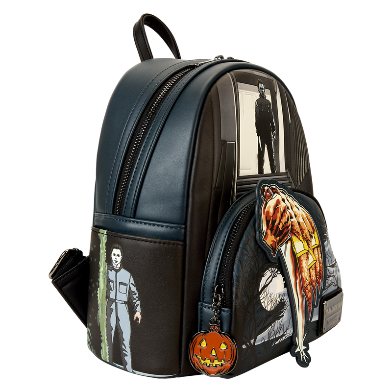 Cargue la imagen en el visor de la galería, Loungefly Halloween - Michael Myers Jack-O&#39;-Lantern Glow Mini Backpack
