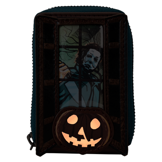 Loungefly Halloween - Michael Myers Pumpkin Glow Accordion Zip Around Wallet