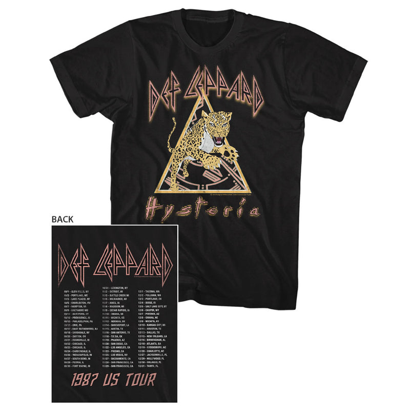 Def Leppard Hysteria US Tour 1987 Black Men’s T Shirt