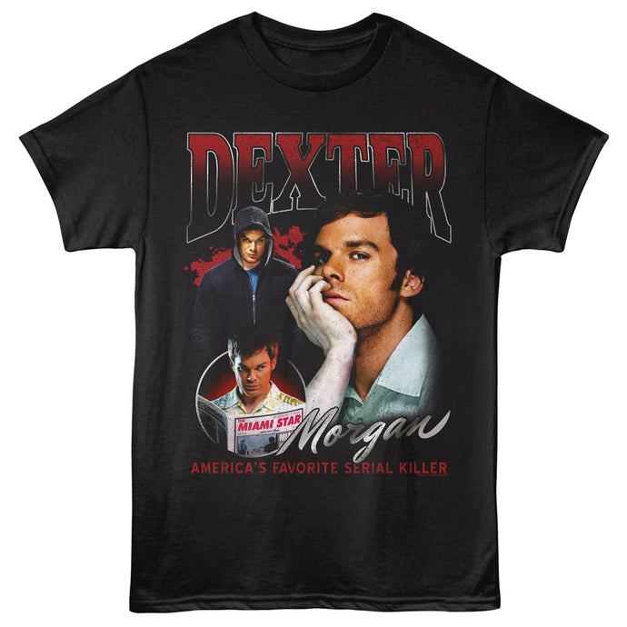 Dexter Morgan - Collage Adult Black T-Shirt