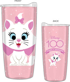 Aristocats: Marie 100 Years Of Wonder Double Wall Steel Tumbler W/Side Closed Lid