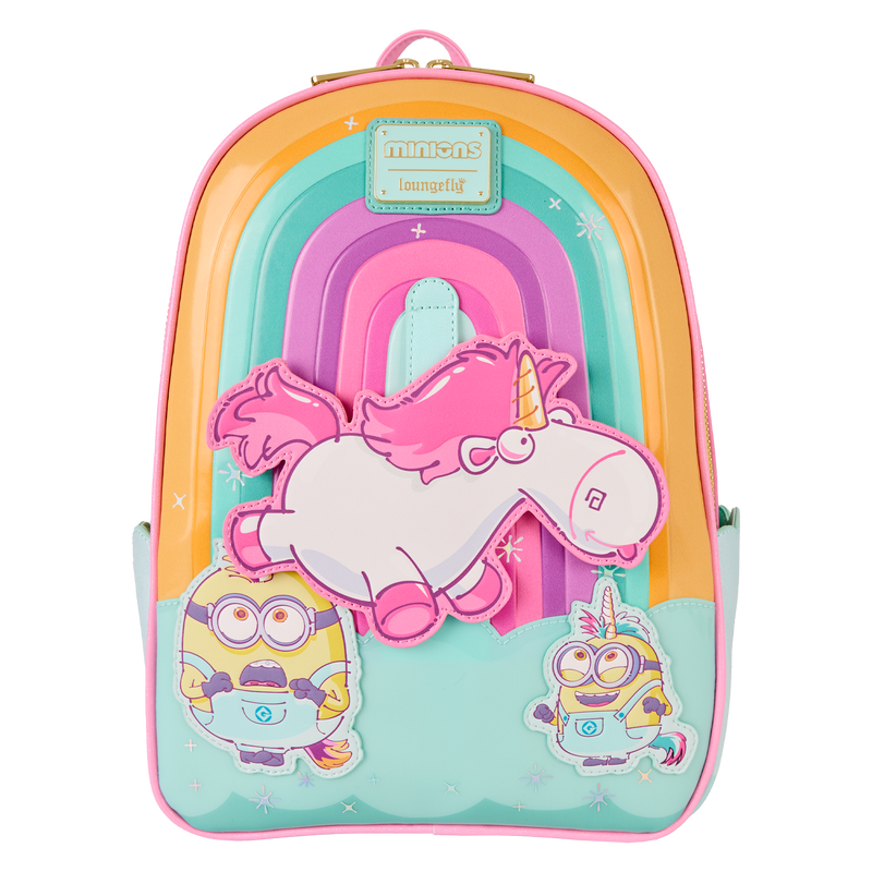 Chargez l&#39;image dans la visionneuse de la galerie, Loungefly Minions - Fluffy Unicorn Rainbow Mini Backpack
