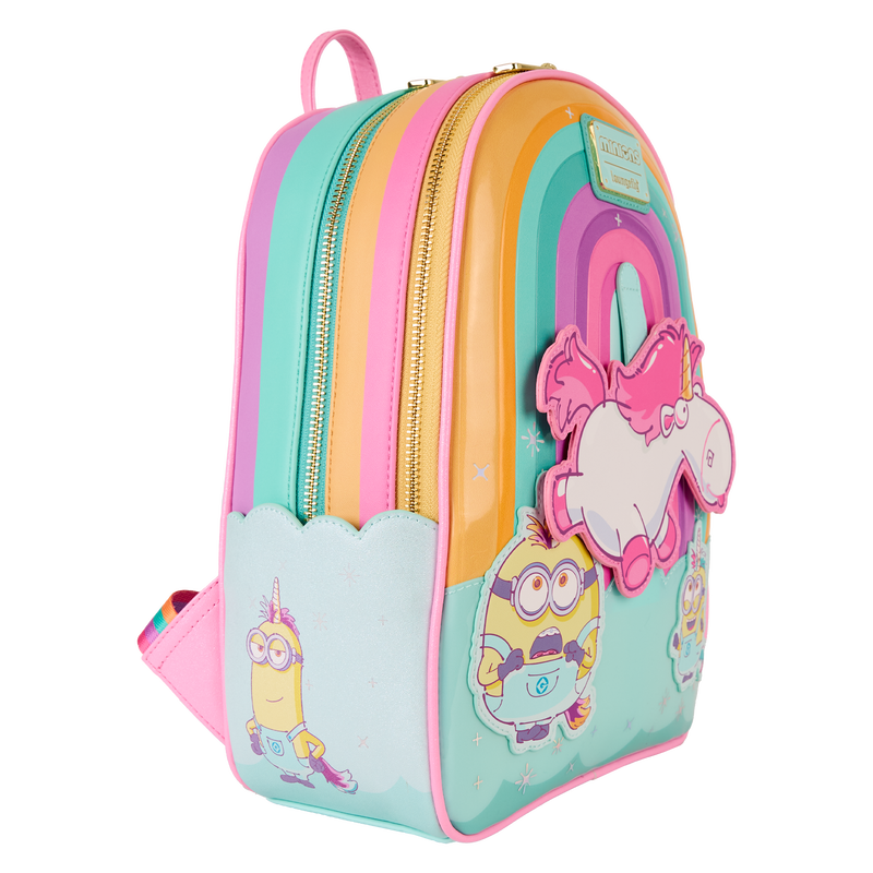 Chargez l&#39;image dans la visionneuse de la galerie, Loungefly Minions - Fluffy Unicorn Rainbow Mini Backpack
