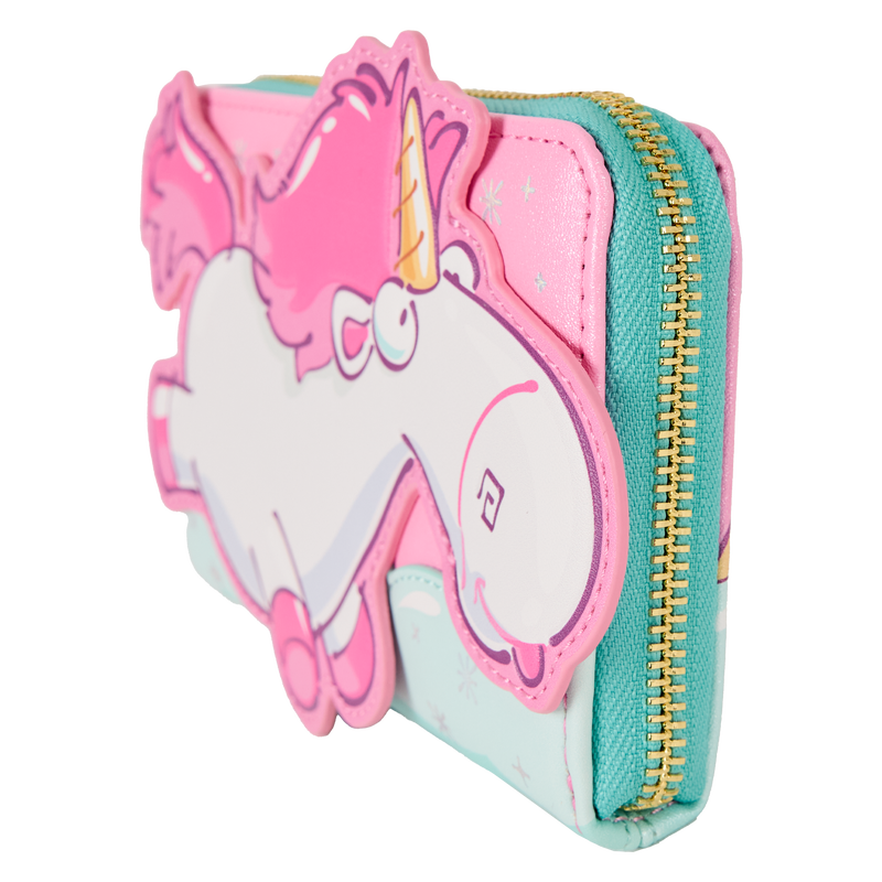 Chargez l&#39;image dans la visionneuse de la galerie, Loungefly Minions -  Fluffy Unicorn Rainbow Glitter Zip Around Wallet
