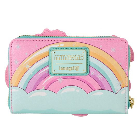 Loungefly Minions -  Fluffy Unicorn Rainbow Glitter Zip Around Wallet