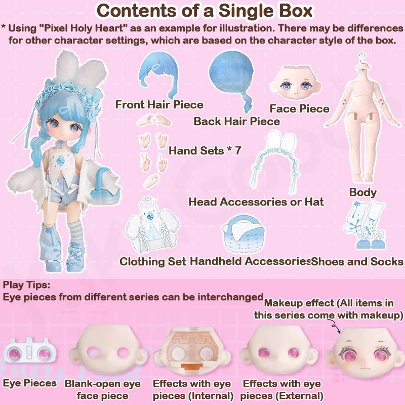 Chargez l&#39;image dans la visionneuse de la galerie, Kika Goods Liroro Binary Sweetheart Series Single Action Figure BJD Blind Box
