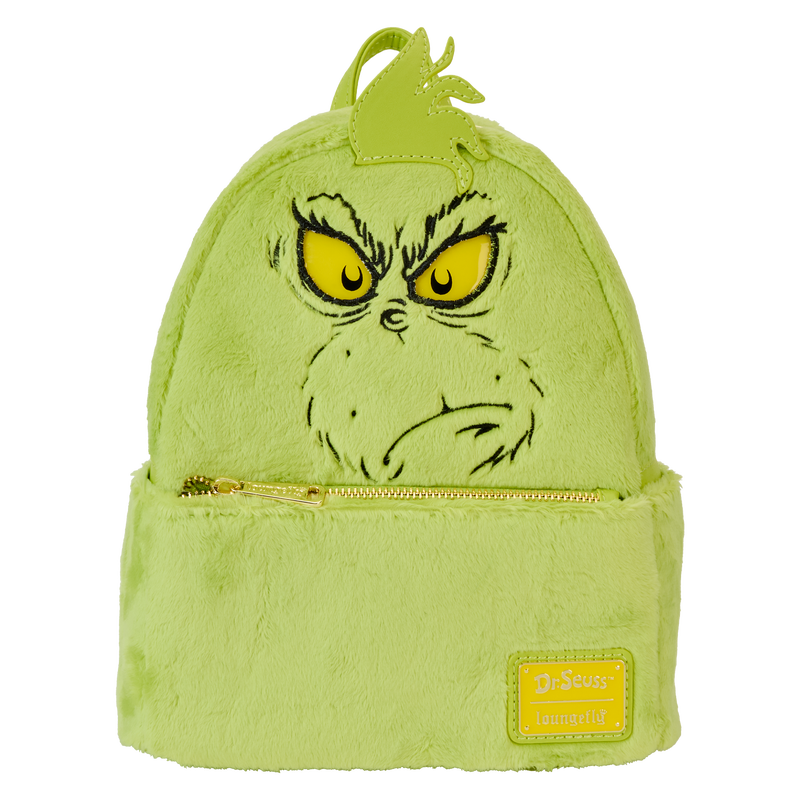 Cargue la imagen en el visor de la galería, Loungefly Dr. Seuss - How the Grinch Stole Christmas! Plush Cosplay Light up Mini Backpack
