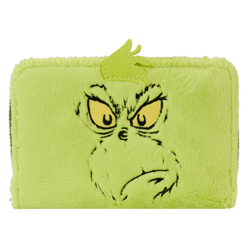 Cargue la imagen en el visor de la galería, Loungefly Dr. Seuss - How the Grinch Stole Christmas! Plush Cosplay Glow Zip Around Wallet
