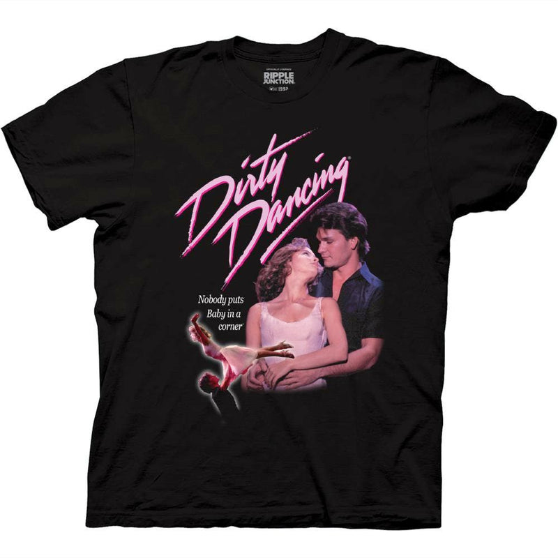 Cargue la imagen en el visor de la galería, Dirty Dancing - Photo Collage With Logo Adult Black T-Shirt
