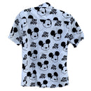 Disney! Mickey Mouse Oh Boy White And Black Button Down Shirt