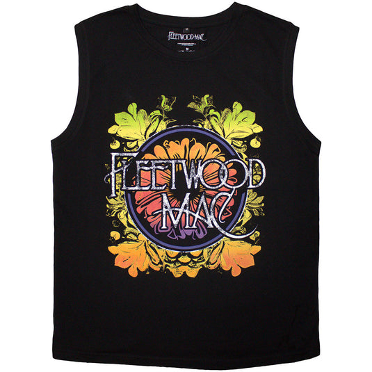 Fleetwood Mac - Circle Floral Logo Black Unisex Tank Top