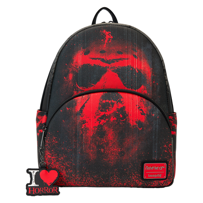 Loungefly Friday the 13th - Jason Mask I Heart Horror Mini Backpack