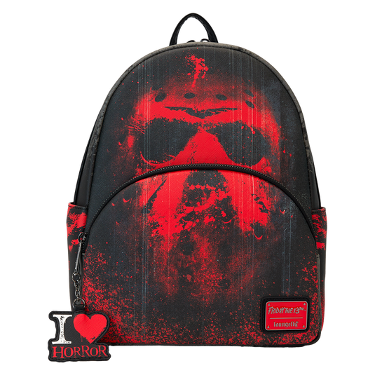 Loungefly Friday the 13th - Jason Mask I Heart Horror Mini Backpack