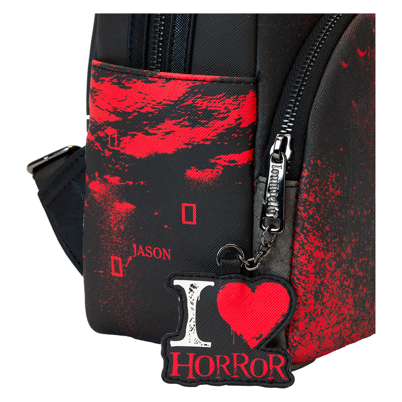 Load image into Gallery viewer, Loungefly Friday the 13th - Jason Mask I Heart Horror Mini Backpack

