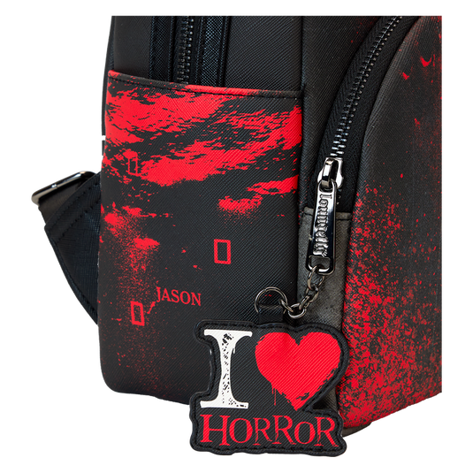 Loungefly Friday the 13th - Jason Mask I Heart Horror Mini Backpack