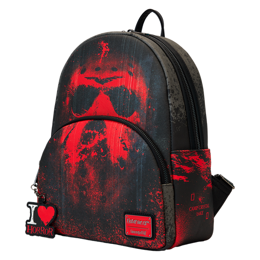 Loungefly Friday the 13th - Jason Mask I Heart Horror Mini Backpack