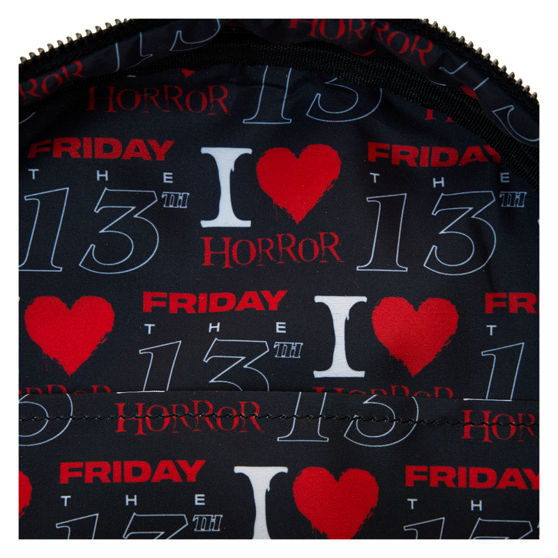 Load image into Gallery viewer, Loungefly Friday the 13th - Jason Mask I Heart Horror Mini Backpack
