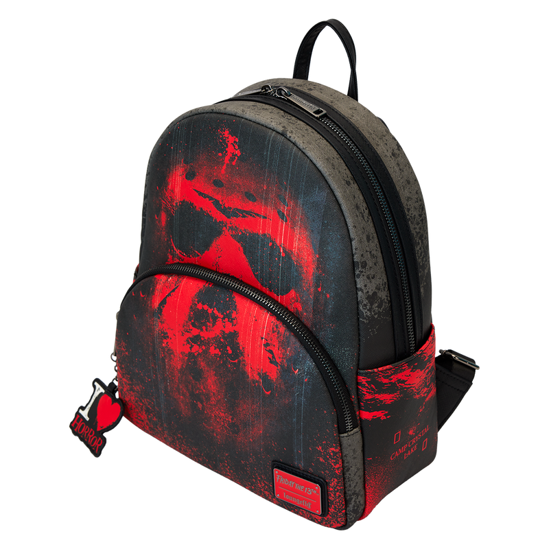 Load image into Gallery viewer, Loungefly Friday the 13th - Jason Mask I Heart Horror Mini Backpack

