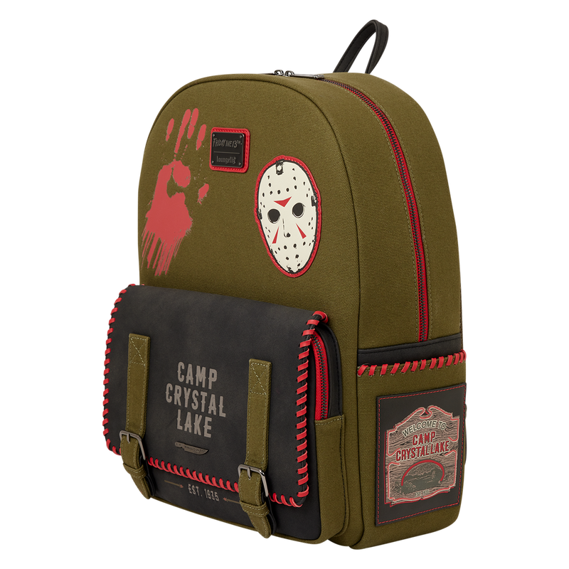 Cargue la imagen en el visor de la galería, Loungefly Friday the 13th - Camp Crystal Lake Canvas Glow Full Size Backpack
