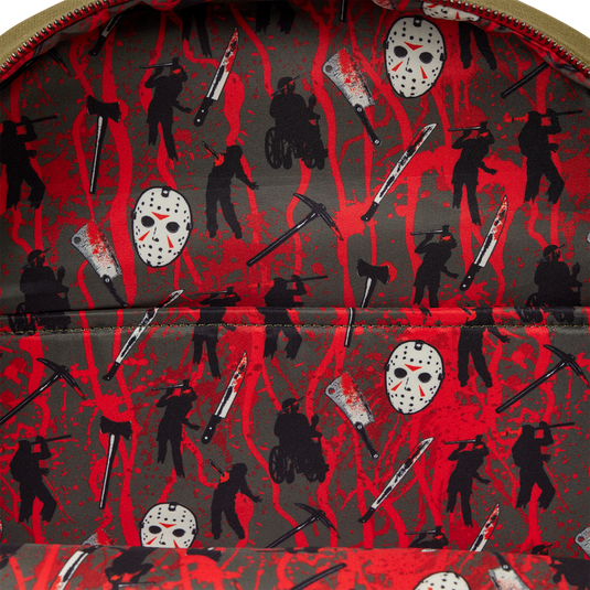 Loungefly Friday the 13th - Camp Crystal Lake Canvas Glow Full Size Backpack