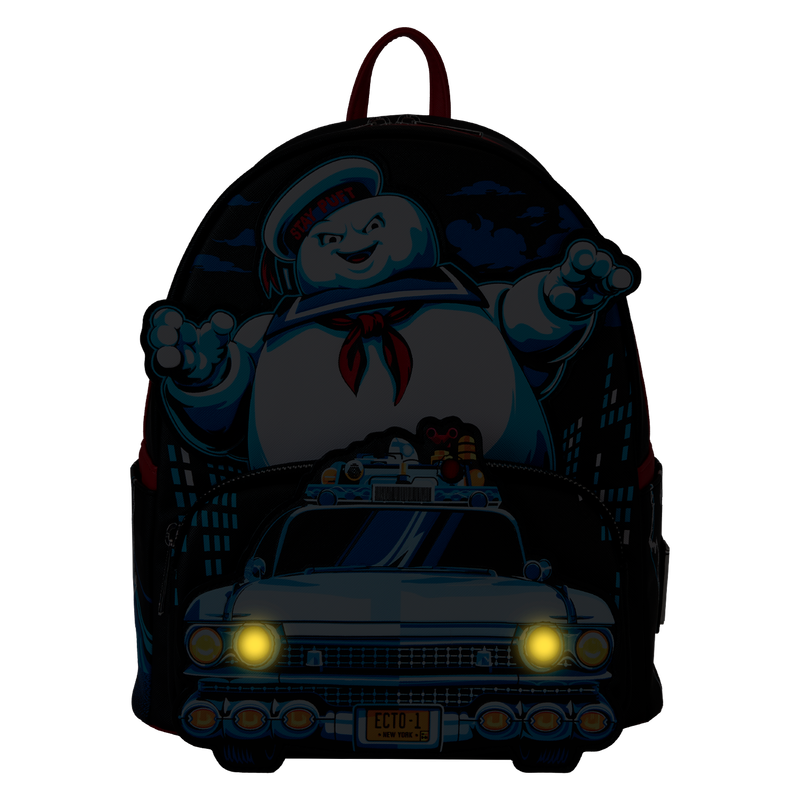 Cargue la imagen en el visor de la galería, Loungefly Ghostbusters - Stay Puft Ecto-1 Light Up Mini Backpack
