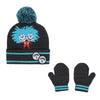 Bioworld Dr. Seuss - Thing 1 and Thing 2 Toddler Cuffed Pom Beanie and Gloves Set
