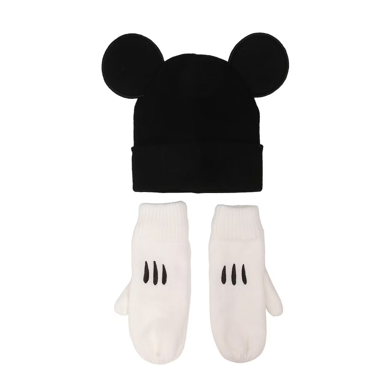 Chargez l'image dans la visionneuse de la galerie, Bioworld DIsney Mickey Mouse Ears - 2-Piece Knit Beanie &amp; Gloves Set
