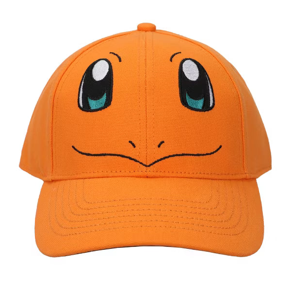Load image into Gallery viewer, Bioworld Pokemon - Charmander Big Face Men's Orange Curved Bill Snapback Hat
