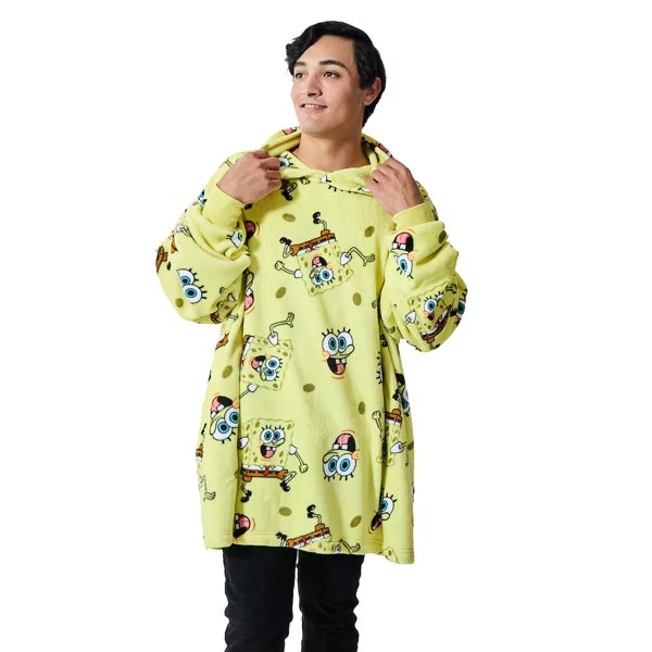 Load image into Gallery viewer, SpongeBob Squarepants - All-Over Print Yellow Long Sleeve Oversized Hoodie
