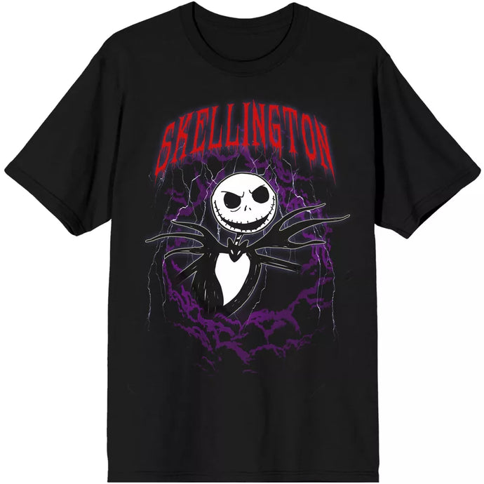 Jack Skellington LightingCamiseta con cuello redondo de hombre de color negro