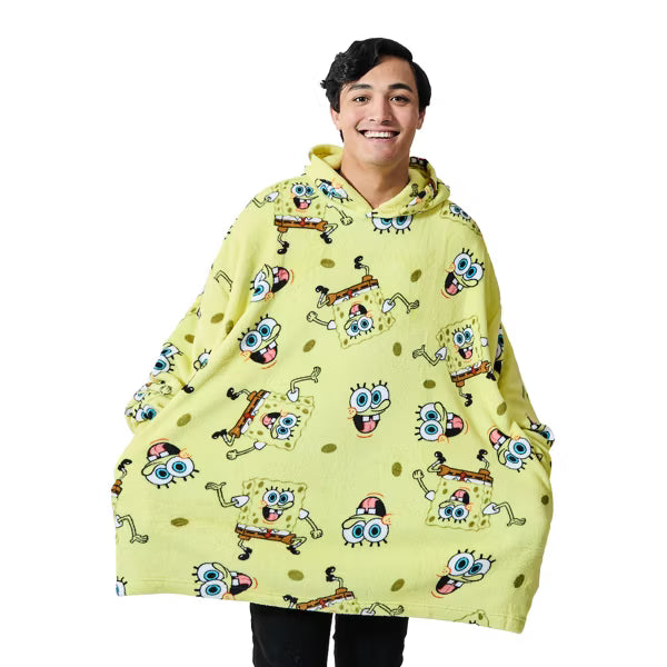 Load image into Gallery viewer, SpongeBob Squarepants - All-Over Print Yellow Long Sleeve Oversized Hoodie
