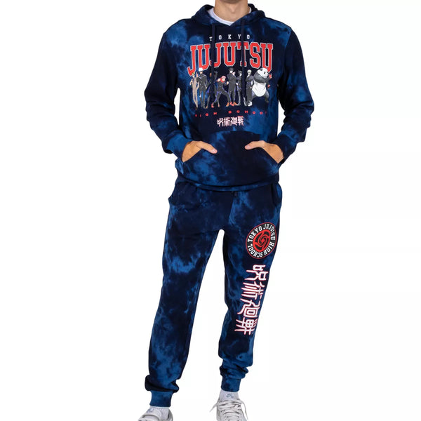 Jujutsu Kaisen - Character Group Men's Blue Hoodie & Combo Sweatpants Combo