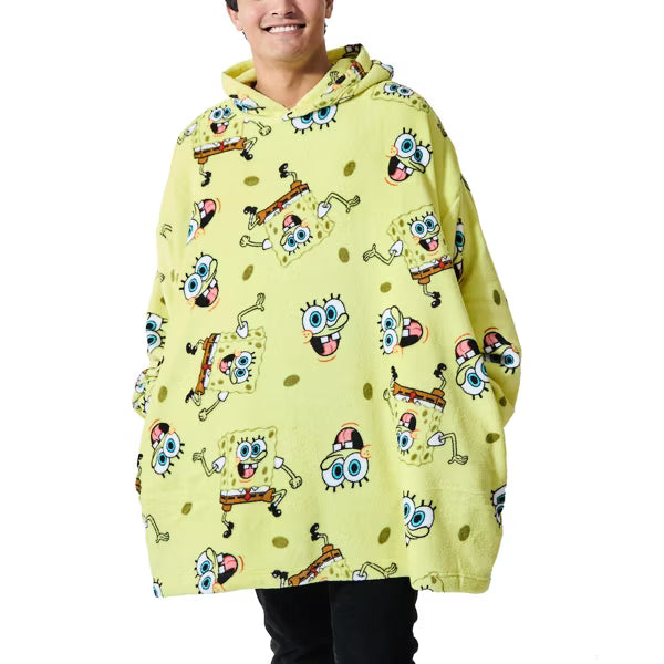 Load image into Gallery viewer, SpongeBob Squarepants - All-Over Print Yellow Long Sleeve Oversized Hoodie
