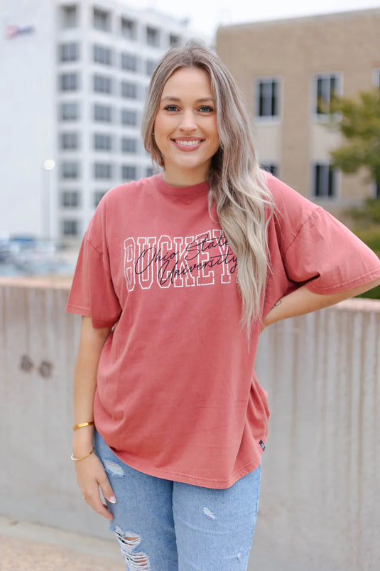 Ohio State Buckeyes - Owens Outline Oversized Band Tee T-shirt
