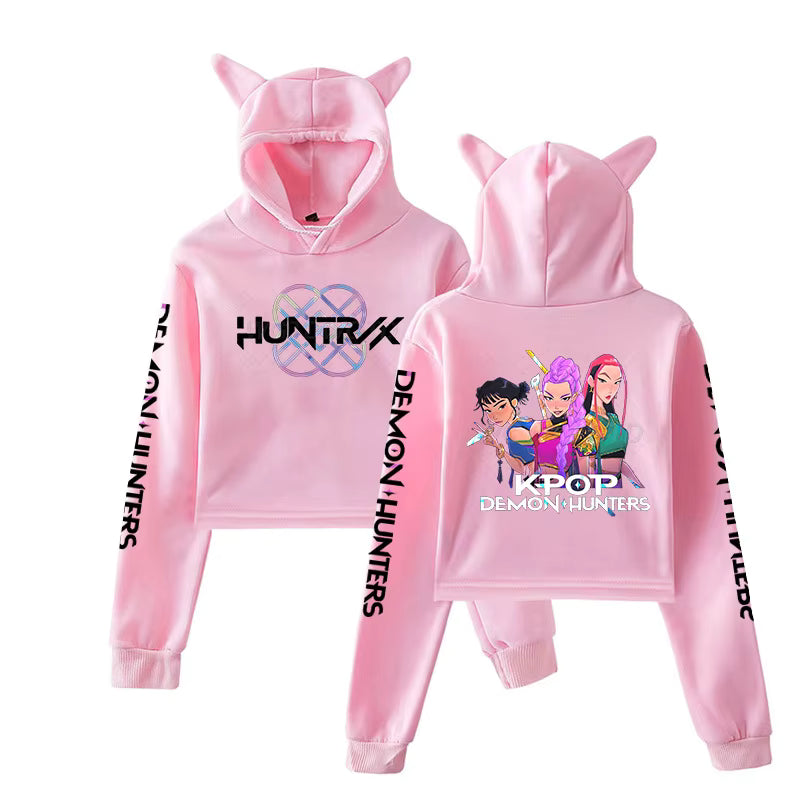 Chargez l&#39;image dans la visionneuse de la galerie, K-Pop Demon Hunters - Huntrix Printed Kid Hoodie
