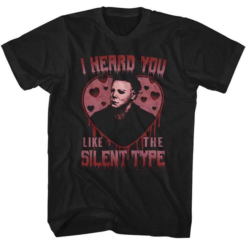 Halloween - Silent Type Heart Black T-shirt